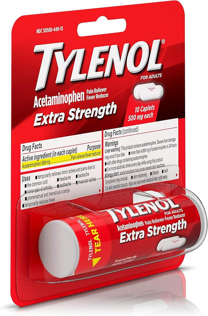 Tylenol Extra Strength Caplets with 500 10 ct
