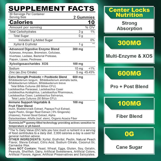 Digestive Enzymes with Probiotics and Prebiotics 1000mg Super 90Billion CFU 2