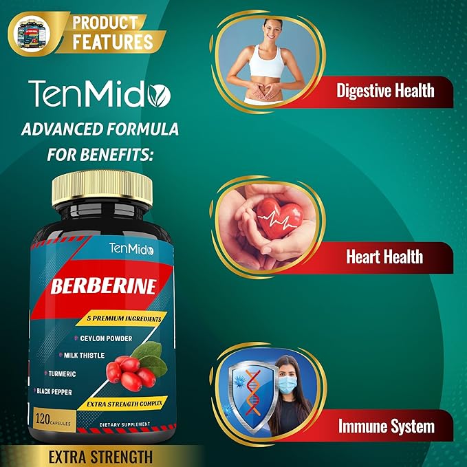 Berberine Extract Capsules 4250mg, 4 Months