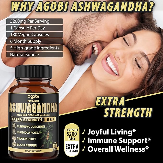 5in1 Premium Ashwagandha Capsules 180 Caps 6 Months
