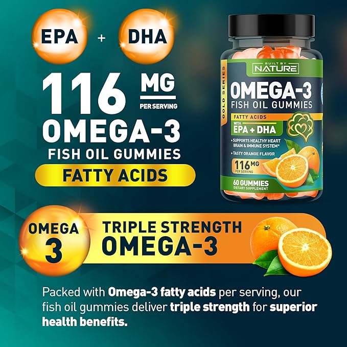 Omega 3 Fish Oil Gummies 3 Fish 60 Gummies, 30 Day