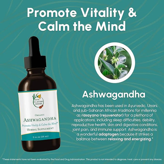 Ashwagandha Tincture - Promotes Vitality, Calms 2 Fl