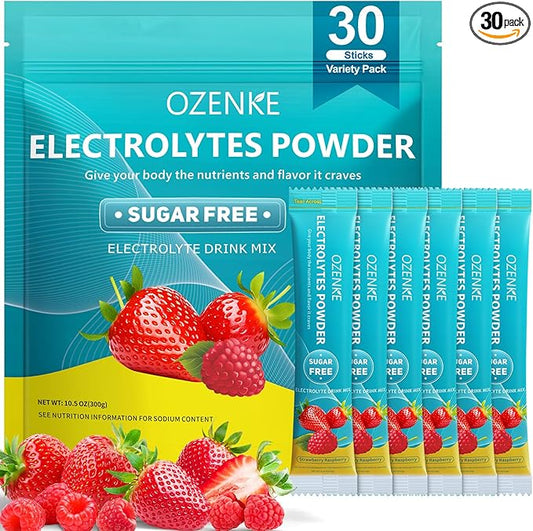 Electrolytes Powder Packets, 30 Sticks Hydration 0 Sugar 0 Calorie,