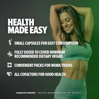 primer Magnum Nutraceuticals Vitamin Packs for Women & Men, Daily Nutrient Supplement - Travel-Friendly Multivitamin Support Heart, Joint, Digestive, & Organ Health (30 Servings)