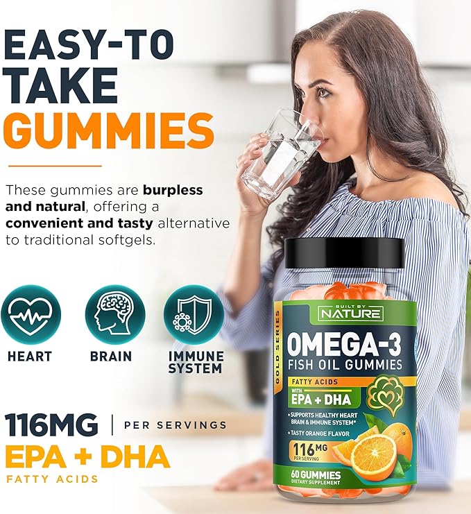 Omega 3 Fish Oil Gummies 3 Fish 60 Gummies, 30 Day