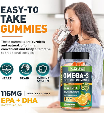Omega 3 Fish Oil Gummies 3 Fish 60 Gummies, 30 Day