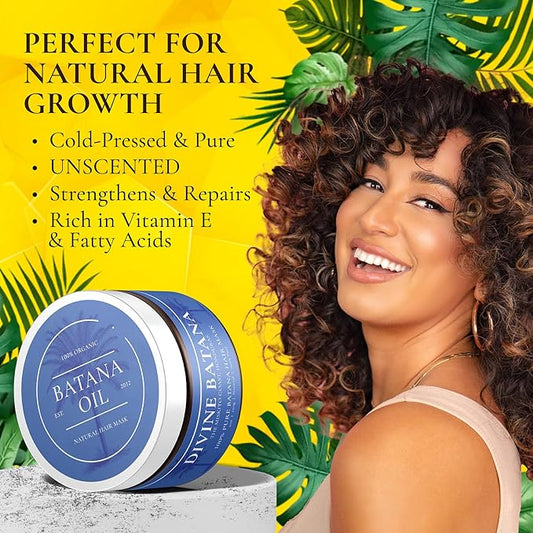 100% COLD-PRESSED (Unscented) Batana Oil - Thicker, Fuller Hair! Fights Thinning & Promotes Growth. A Hair & Scalp 'SUPERFOOD'! Repairs Damage & Rich in Vitamin E.