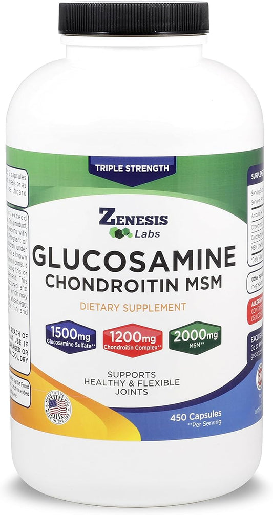 Glucosamine Sulfate + Chondroitin + MSM 900 Total 2 Bottle 180 Day 1500mg, 1200mg, 1200mg, 2000mg 2000mg per