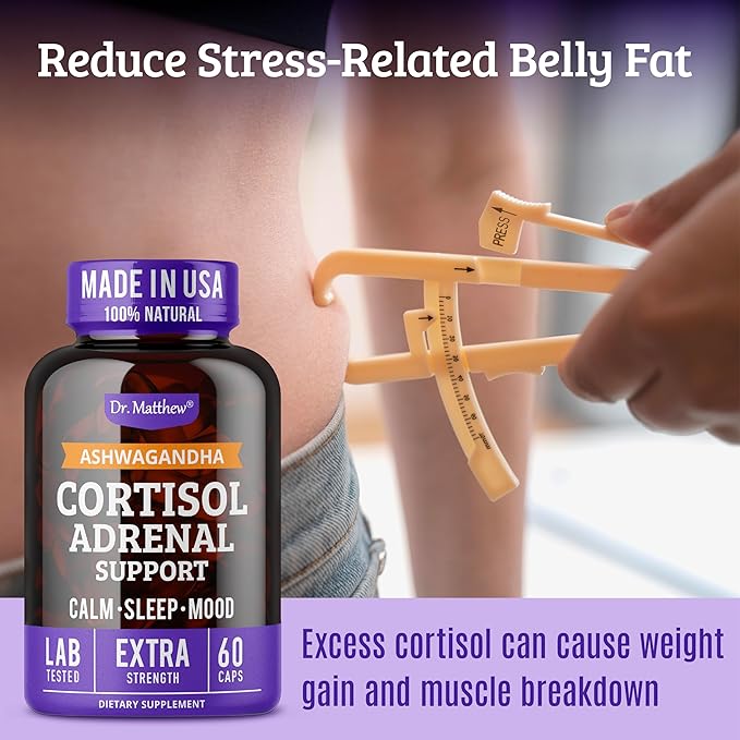 Dr. Matthew Cortisol Reducer & Adrenal Support Supplement with Ashwagandha, Rhodiola & Ginseng – A Detox Cocktail to Lower Cortisol & Support Relaxation, Calm & Restful Sleep