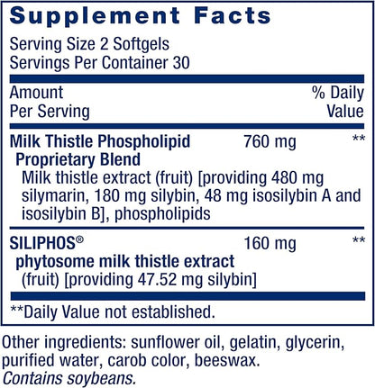 Life Extension Advanced Milk Thistle, silymarin, 60 softgels