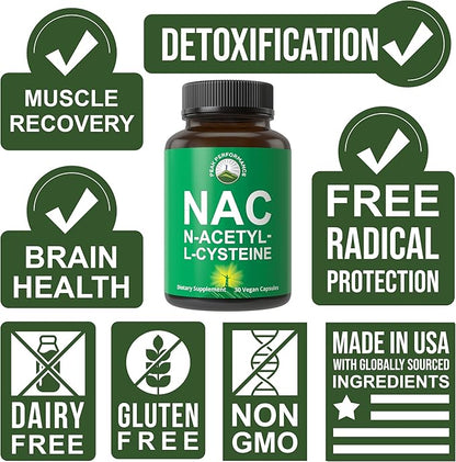 NAC Supplement N-Acetyl Cysteine. Glutathione Precursor 600mg Capsules 600 mg