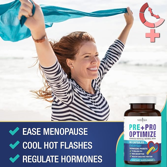 Pro Optimize Probiotics for Women, Menopause, 70 Billion CFU, Digestive Health - Relief for Bloating, Hot Flashes, Joint Support, Night Sweats - Gut Health & Metabolism - Dong Quai (180 (Pack of 3))