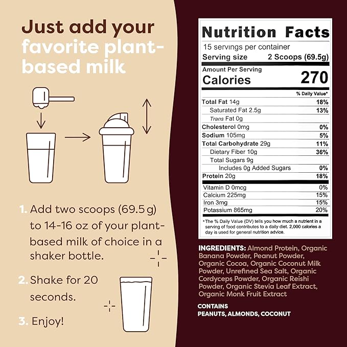 FlavCity All-in-One Vegan Protein Powder Smoothie, 20g of