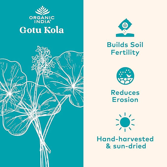 Organic India Gotu Kola Herbal Supplement 90 Capsules
