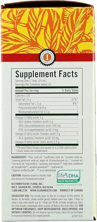 Flora Udo's Omega 3-6-9 Oil 17 Oz