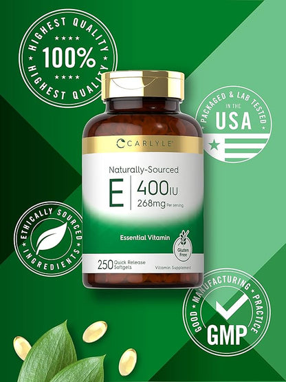 Carlyle Vitamin E 400 IU Softgels 250 Count