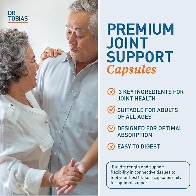 Dr. Tobias Joint Support Supplement with Glucosamine Chondroitin MSM, Supports Joint Health, Function & Flexibility, Extra Strength Joint Supplements for Men & Women, 240 Capsules