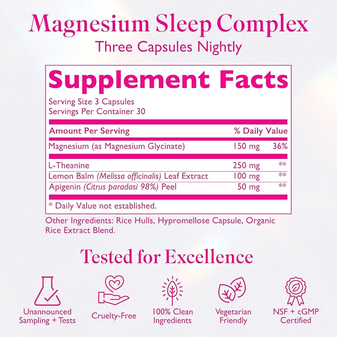 Magnesium Sleep Complex with L-Theanine and 90 Capsules