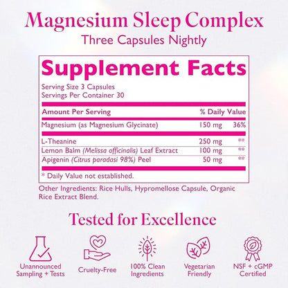 Magnesium Sleep Complex with L-Theanine and 90 Capsules