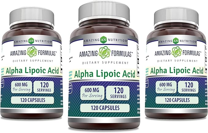 Amazing Formulas Alpha Lipoic Acid ALA 600 mg 3 Pack (120 | 3 Pack)