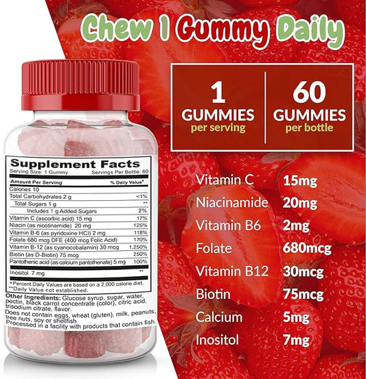 Strawberry Flavored Vitamin B Complex Gummies