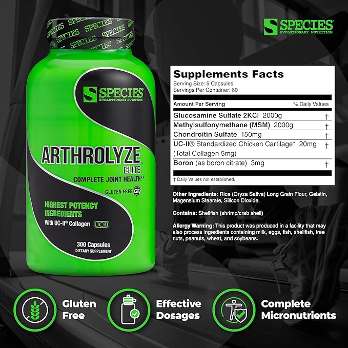 Species Nutrition Arthrolyze Joint Repair Supplement, (300 Capsules)