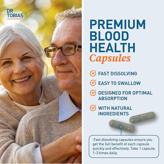 Dr. Tobias Blood Pressure Support Supplement B6, B12, B12, Niacin, 90 Capsules