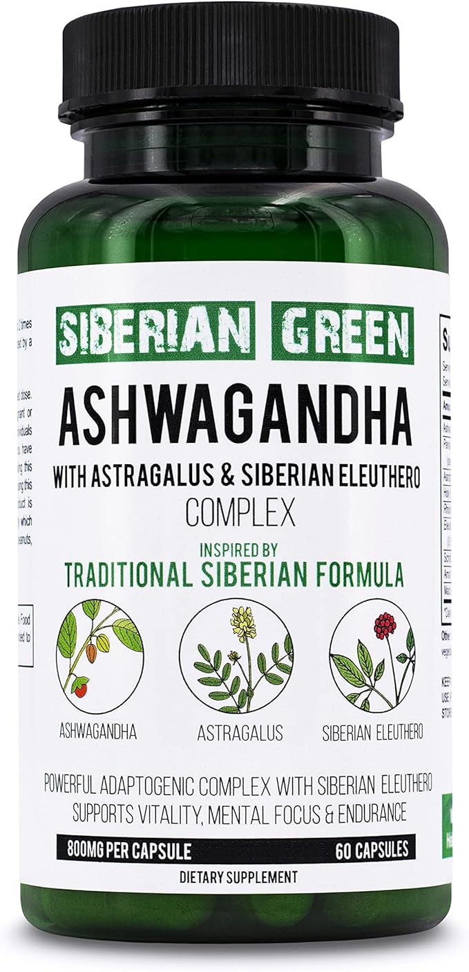 Organic Ashwagandha Root with Astragalus & 60 Capsules
