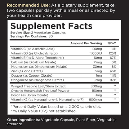 Livingood Daily Calcium Supplement for Women (60 Vegetarian D3 & K2 -