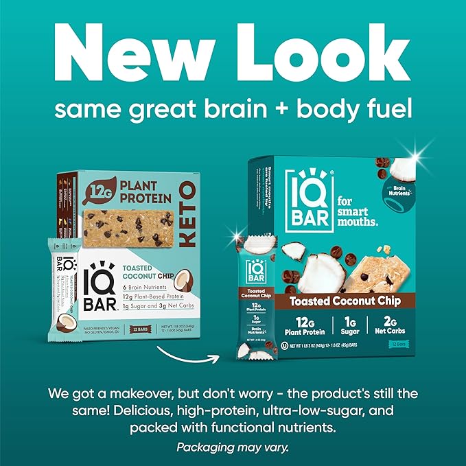 IQBAR Brain and Body Plant Protein Bars 36 Count,