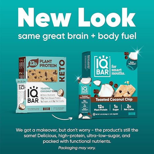 IQBAR Brain and Body Plant Protein Bars 36 Count,