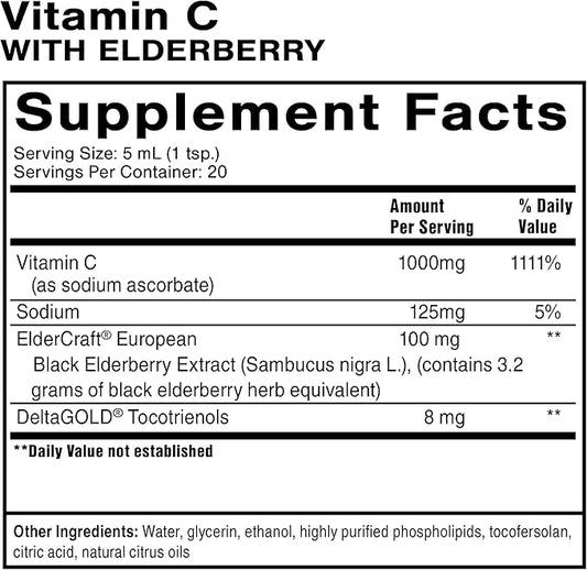 Quicksilver Scientific Liposomal Vitamin C + Elderberry 1000mg with (100ml)
