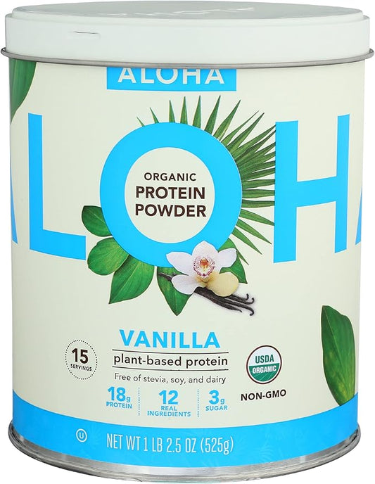 Aloha Organic Plant-Based Protein Powder, Vanilla, 18g Protein, 525 Gm 1)