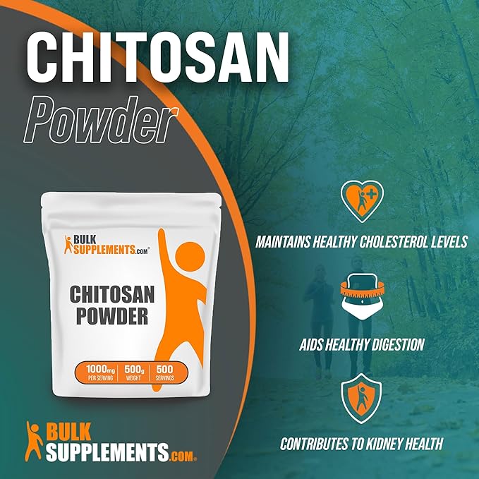 BulkSupplements.com Chitosan Powder 1000mg - 1000mg per 500 Servings (500 Grams 1.1 lbs)