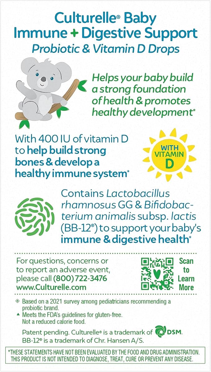 Culturelle Baby Probiotic Drops + Vitamin 0-12 Months, 30 Day 9ml