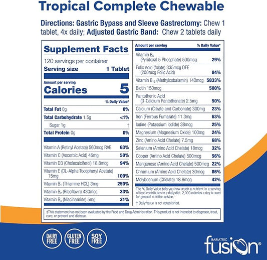 Bariatric Fusion Tropical Complete Chewable Bariatric 120 Tablets