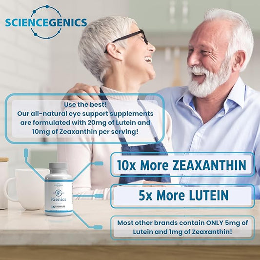 iGenics Premium Eye Vitamins with AREDs 2+ Formula 12 Natural, (1 Bottle)