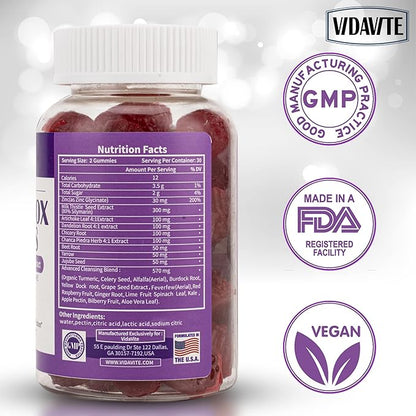 Liver Cleanse Detox & Repair Gummies 1500mg Silymarin 20+ Herbs (60 Vegan