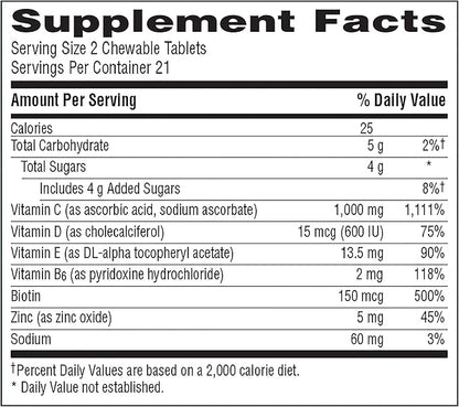 Emergen-C Immune+ Chewables 1000mg Vitamin C 42 Count
