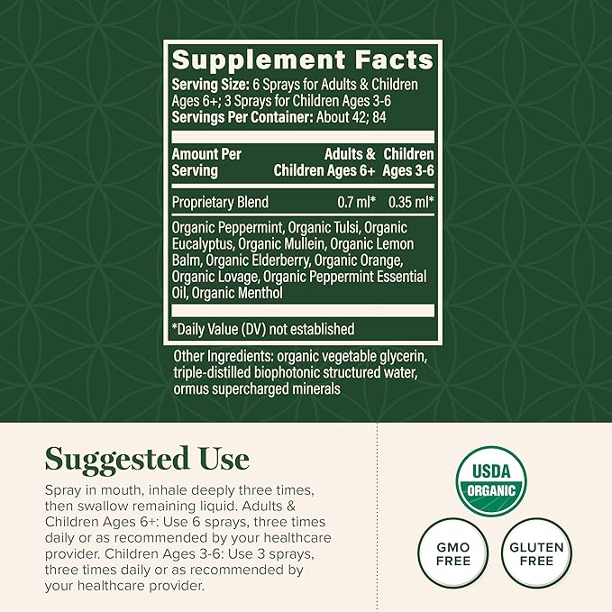 Global Healing Organic Lung Health Supplement 1 Fl
