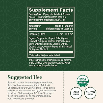 Global Healing Organic Lung Health Supplement 1 Fl