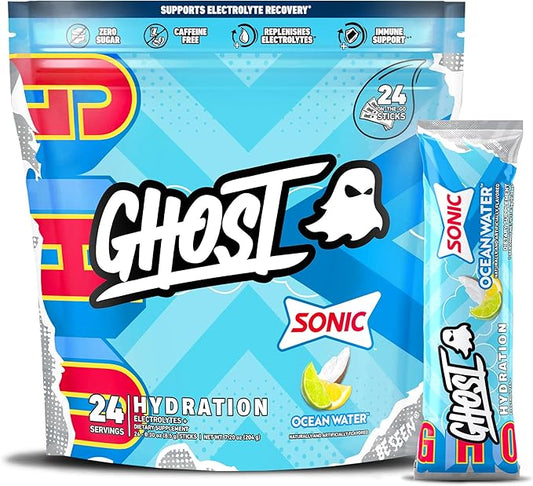GHOST Hydration Packets, Sonic Ocean Water, 24 Sticks,