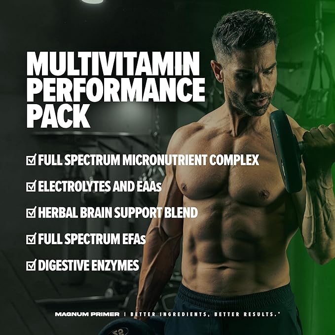 primer Magnum Nutraceuticals Vitamin Packs for Women & Men, Daily Nutrient Supplement - Travel-Friendly Multivitamin Support Heart, Joint, Digestive, & Organ Health (30 Servings)