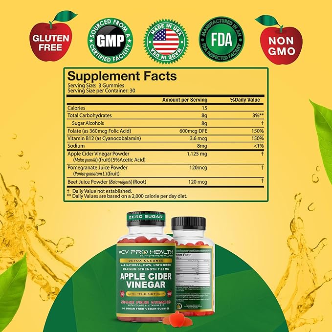 ACV with Sugar Makes No Sense! Apple Cider Vinegar Gummies Sugar Free Low Carb Advanced Keto Acv Gummies Keto Gummy Detox Cleanse Golo