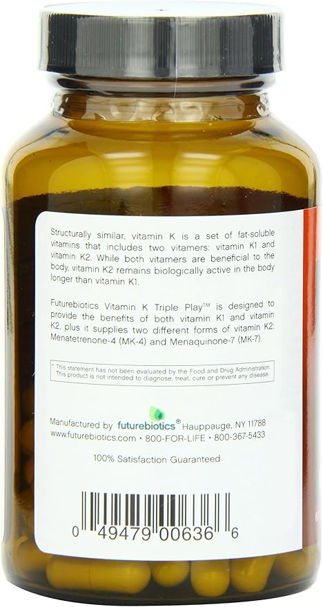 Futurebiotics Capsules, Vitamin K Triple Play, 60 Count 4)