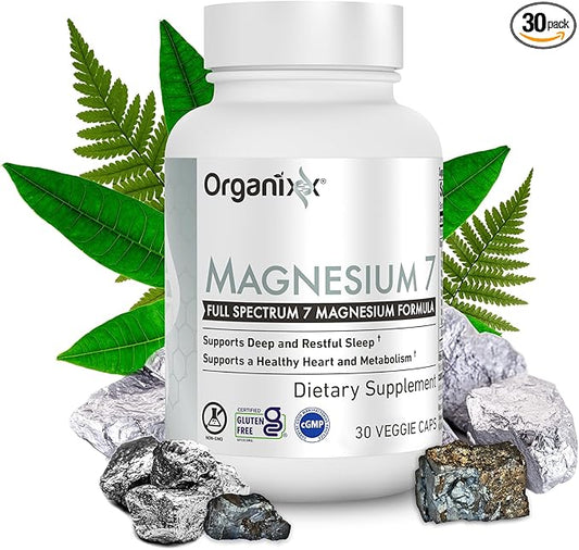 Organixx Magnesium Supplement, Natural Magnesium Capsules B6 and (30 Count)