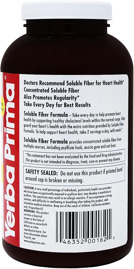 Yerba Prima Soluble Fiber Formula Powder, 12 Ounce