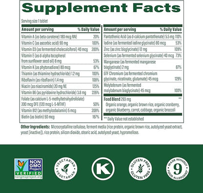 MegaFood Men's 55+ One Daily B12, Vitamin 9 Food 120 Tabs