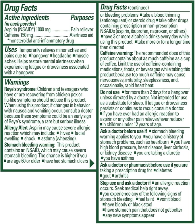 Goody's Hangover Powders, Fast Pain Relief & Boost of Alertness Berry Citrus, 4 ct (Pack of 1)