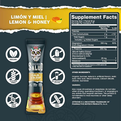 Salud 2-in-1 Calm and Sleep Support 15 Servings, 1g Sugar